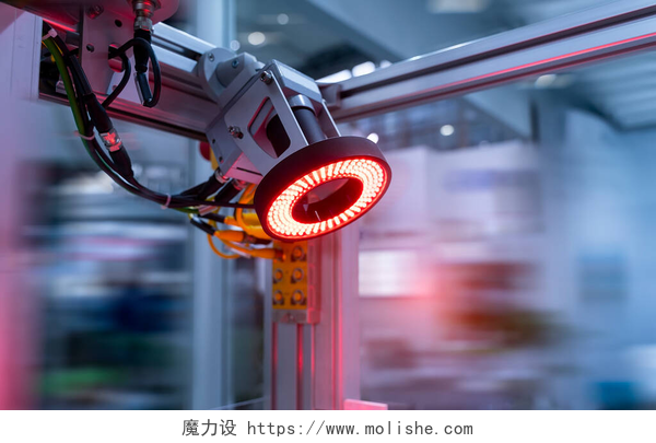 智能机器人的制造工业智能机器人在制造业为工业4.0和技术概念。Intellegence工厂机器人视觉传感器摄像系统